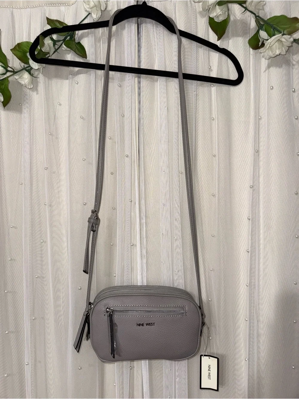 New grey crossbody purse